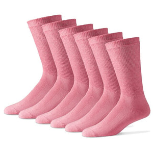 pink Diabetic Crew Socks